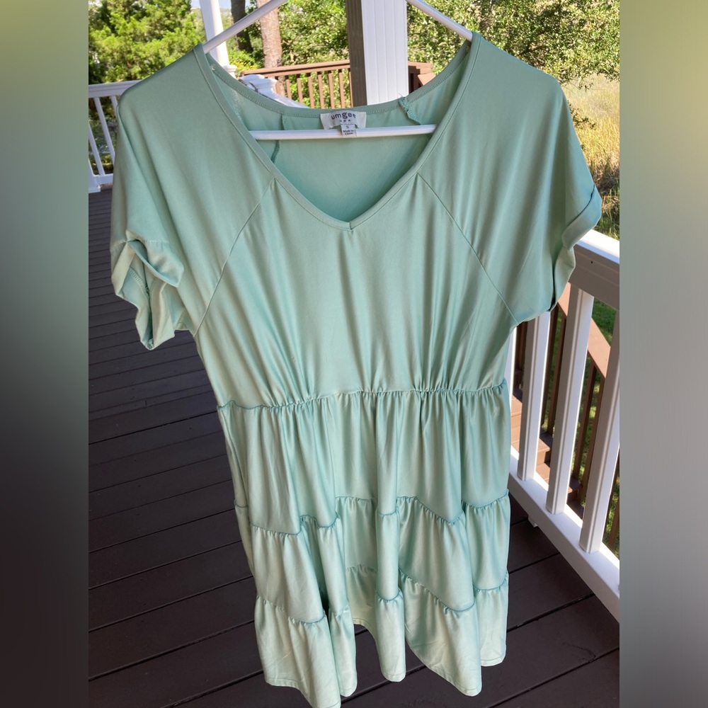 Small Mint Umgee Dress Tiered - Picture 2 of 4